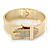Polished Gold Tone, Clear Crystal 'Belt' Bangle Bracelt - 19cm L - view 6