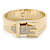 Polished Gold Tone, Clear Crystal 'Belt' Bangle Bracelt - 19cm L - view 8