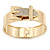 Polished Gold Tone, Clear Crystal 'Belt' Bangle Bracelt - 19cm L - view 7