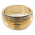 Royal Blue Enamel Ruffled Hinged Bangle Bracelet In Gold Plating - 19cm L - view 7