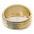 Royal Blue Enamel Ruffled Hinged Bangle Bracelet In Gold Plating - 19cm L - view 4