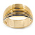 Royal Blue Enamel Ruffled Hinged Bangle Bracelet In Gold Plating - 19cm L - view 5