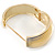 Royal Blue Enamel Ruffled Hinged Bangle Bracelet In Gold Plating - 19cm L - view 3