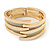 Gold Plated Bar With Silver Glitter Hinged Bangle Bracelet - 18cm L - view 2