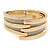 Gold Plated Bar With Silver Glitter Hinged Bangle Bracelet - 18cm L - view 8