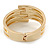 Gold Plated Bar With Silver Glitter Hinged Bangle Bracelet - 18cm L - view 7