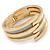 Gold Plated Bar With Silver Glitter Hinged Bangle Bracelet - 18cm L - view 9