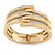 Gold Plated Bar With Silver Glitter Hinged Bangle Bracelet - 18cm L - view 6