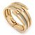 Gold Plated Bar With Silver Glitter Hinged Bangle Bracelet - 18cm L - view 10