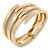 Gold Plated Bar With Silver Glitter Hinged Bangle Bracelet - 18cm L