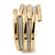 Gold Plated Bar With Silver Glitter Hinged Bangle Bracelet - 18cm L - view 5