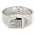 Polished Silver Tone, Clear Crystal 'Belt' Bangle Bracelt - 19cm L - view 3