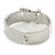 Polished Silver Tone, Clear Crystal 'Belt' Bangle Bracelt - 19cm L - view 6