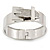 Polished Silver Tone, Clear Crystal 'Belt' Bangle Bracelt - 19cm L - view 8
