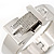 Polished Silver Tone, Clear Crystal 'Belt' Bangle Bracelt - 19cm L - view 4