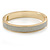 Gold Plated Silver Glitter Oval Hinge Bangle Bracelet - 18cm L - view 6