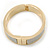 Gold Plated Silver Glitter Oval Hinge Bangle Bracelet - 18cm L - view 5