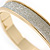 Gold Plated Silver Glitter Oval Hinge Bangle Bracelet - 18cm L - view 3