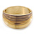 Purple Enamel Ruffled Hinged Bangle Bracelet In Gold Plating - 19cm L - view 8