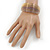 Purple Enamel Ruffled Hinged Bangle Bracelet In Gold Plating - 19cm L - view 2