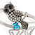 Vintage Inspired Crystal Owl Upper Arm, Armlet Bracelet In Silver Tone - 27cm L - Adjustable - view 2