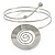 Polished Silver Tone Swirl Disk Upper Arm, Armlet Bracelet - 27cm - view 6