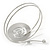 Polished Silver Tone Swirl Disk Upper Arm, Armlet Bracelet - 27cm - view 2