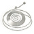 Polished Silver Tone Swirl Disk Upper Arm, Armlet Bracelet - 27cm - view 4