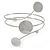 Polished Silver Tone Triple Circle Upper Arm, Armlet Bracelet - 27cm L