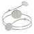 Polished Silver Tone Triple Circle Upper Arm, Armlet Bracelet - 27cm L - view 2