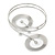 Contemporary Open Cut Circle, Crystal Upper Arm, Armlet Bracelet In Rhodium Plating - 27cm L - view 3