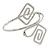 Polished Silver Tone Swirl Squares Upper Arm, Armlet Bracelet - 27cm L - Adjustable - view 5