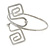 Polished Silver Tone Swirl Squares Upper Arm, Armlet Bracelet - 27cm L - Adjustable - view 7