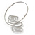 Polished Silver Tone Swirl Squares Upper Arm, Armlet Bracelet - 27cm L - Adjustable - view 2