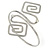 Polished Silver Tone Swirl Squares Upper Arm, Armlet Bracelet - 27cm L - Adjustable - view 4