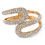 Clear Crystal Double Loop Hinged Bangle In Gold Plating - up to 20cm L - view 7