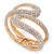 Clear Crystal Double Loop Hinged Bangle In Gold Plating - up to 20cm L - view 10