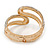 Clear Crystal Double Loop Hinged Bangle In Gold Plating - up to 20cm L - view 5