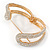 Clear Crystal Double Loop Hinged Bangle In Gold Plating - up to 20cm L - view 6