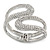 Clear Crystal Double Loop Hinged Bangle In Silver Plating - up to 20cm L - view 7