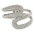 Clear Crystal Double Loop Hinged Bangle In Silver Plating - up to 20cm L - view 9