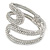 Clear Crystal Double Loop Hinged Bangle In Silver Plating - up to 20cm L - view 10