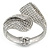 Clear Crystal Double Leaf Hinged Bangle In Silver Plating - up to 20cm L - view 5