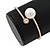 Rose Gold Tone Clear Crystal, Pearl Thin Flex Bracelet - 17cm L/ Adjustable - view 4