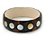 Dotted Shell Round Bangle Bracelet (Brown, White, Black) - 20cm L - view 5