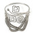 Silver Tone Swirl & Square Hammered Upper Arm/ Armlet Bracelet with Chains - Adjustable - view 2