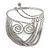 Silver Tone Swirls Hammered Upper Arm/ Armlet Bracelet with Chains - Adjustable - view 2