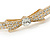 Gold Plated Clear Crystal Bow Bangle Bracelet - 18cm L - view 3