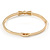 Gold Plated Clear Crystal Bow Bangle Bracelet - 18cm L - view 6