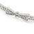 Rhodium Plated Clear Crystal Bow Bangle Bracelet - 18cm L - view 3